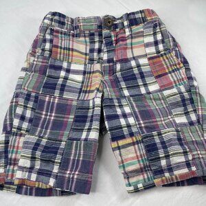 J.Crew Crew Cuts PLAID MADRES SHORTS Boy Size 6 Multicolor plaid shorts EUC